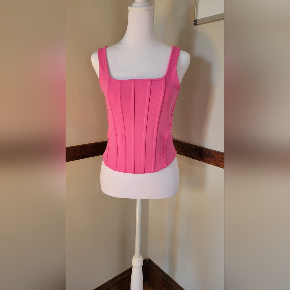 Express Pink Structured Corset Tank